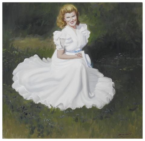 Portrait einer Dame im Weißen KLeid