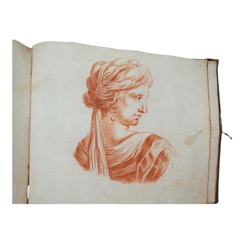 Carlo Michelangelo Prayer, Skizzenbuch mit Rötelzeichnungen
