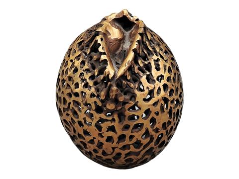 Harry Peishar, Abstraktes Bronze-Ei "Ei oder Huhn"