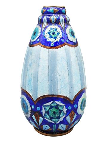 Limoges, Jules Sarlandie, Vase in Blumendekor