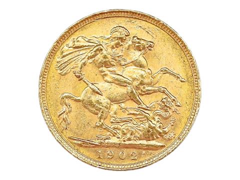Sovereign Goldmünze mit Abbild von King Edwardvs VII