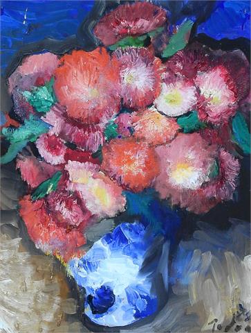 Paul Mathias Padua (1903 Salzburg – 1981 Rottach-Egern), Stillleben mit roten Chrysanthemen