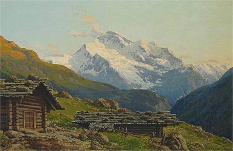 Rudolf Reschreiter (1868 München – 1939 ebd.), Almhütte im Gebirge