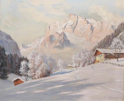 Erwin Kettemann (1897 München – 1971 Tegernsee), Wintermorgen bei Berchtesgaden
