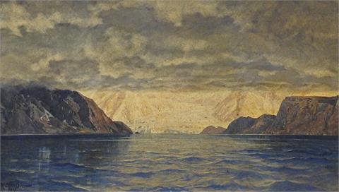 Michael Zeno Diemer (1867 München – 1939 Oberammergau), Sonnenuntergang im Fjord