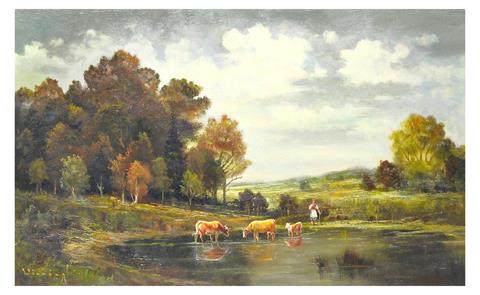 E. Winning, Kühe am Wasser