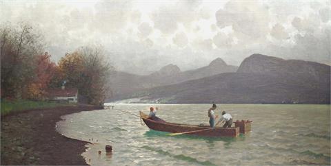 Curt Leopold (1860 – 1946), Gemälde mit Fischern am Schliersee