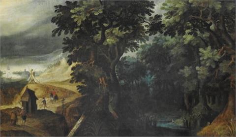 Cornelis van Coninxloo (gest. 1527 Brüssel), Pilgerweg an einem nahen Waldstück