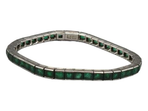 Smaragd-Tennisarmband im Art-Deco Stil