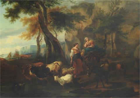 Nicolaes Pietersz. Berchem zugeschrieben, Arkadische Ideallandschaft