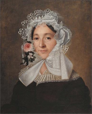 Portrait einer Dame mit Spitzenhaube