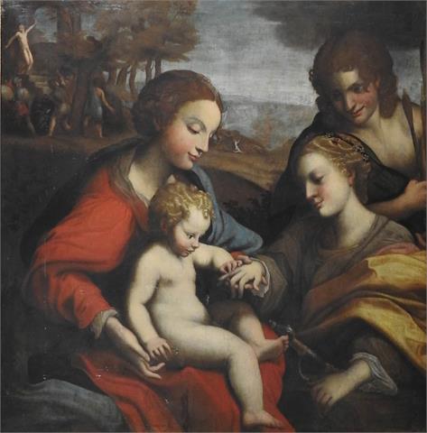 Nach Antonio da Correggio, Mythische Hochzeit der Heiligen Katharina von Alexandrien