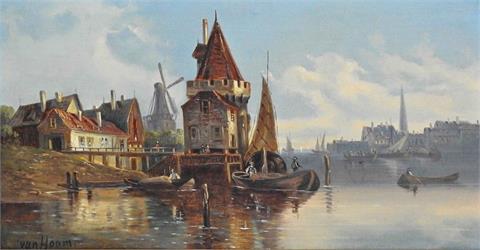 Ludwig Hermann van Hoom (1812 – 1881), Holländische Hafenpartie