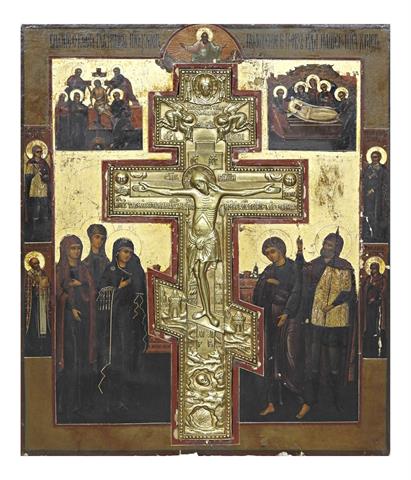 Staurothek-Ikone mit Kreuzigung Jesu