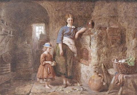 Alfred Provis (1843 – 1886), In der Stube eines englischen Bauernhauses