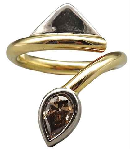 Ausgefallener Ring mit braunem Diamanten