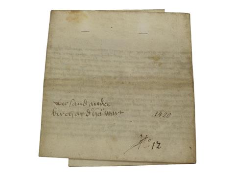 Urkunde aus dem Jahr 1420 zum Kauf des Hauses „under den kramen“, Regensburg
