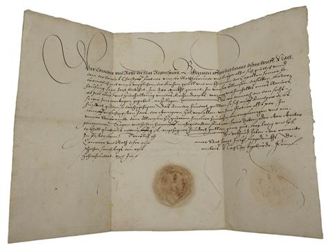 Urkunde aus dem Jahr 1565 zum Haus Heuport, Regensburg