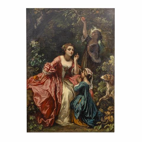 Camille Joseph Etienne Roqueplan (1802 Mallemort - 1855 Paris), Galante Szenerie unter dem Orangenbaum