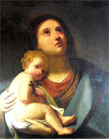Magdalena mit Kind und Kreuz an der Hand 