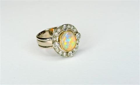 Massiver Diamant-Opal-Ring