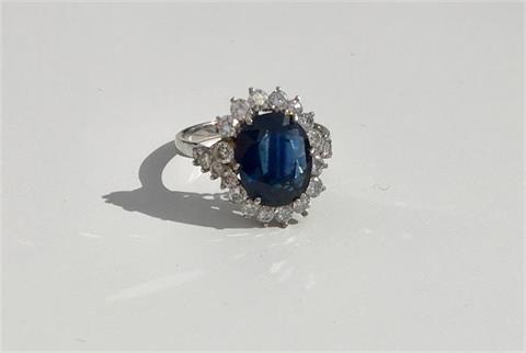 Imposanter Saphir-Diamant-Ring