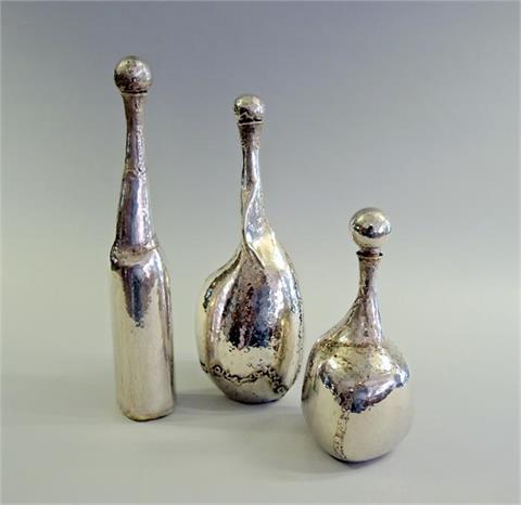 3 Silber-Flaschen von L. Oly