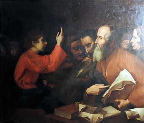Zwölfjähriger Jesus und die Schriftgelehrten im Tempel