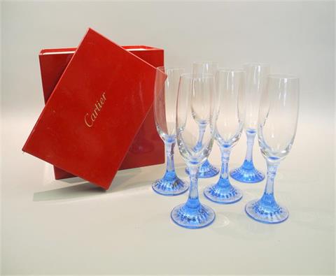 Cartier, 6 Champagnerflöten in Originalbox