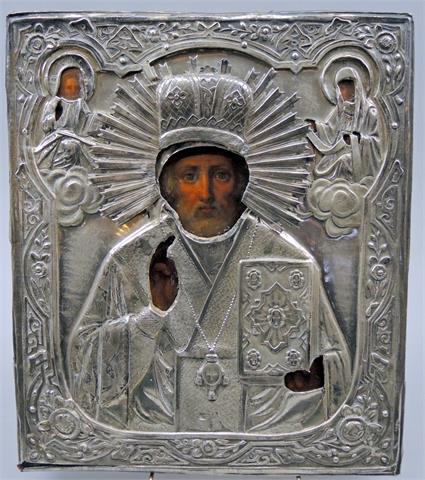 Silberoklad-Ikone des Hl. Nikolaus