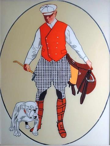 Jockey mit Hund nach Ludwig Hohlwein