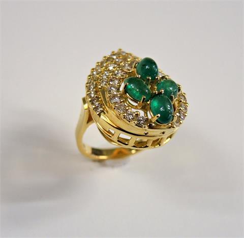 Diamant-Smaragd-Ring