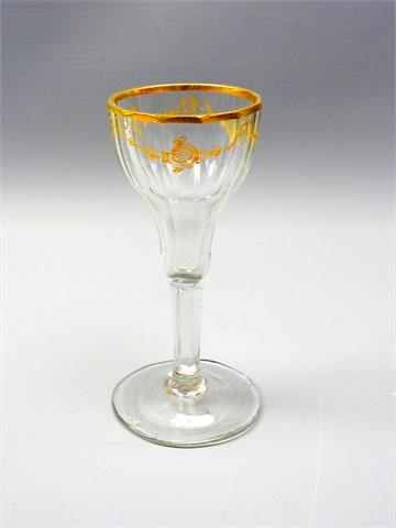 Likör-Glas mit Vergoldung