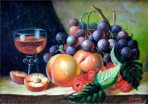 Früchtestillleben mit Wein