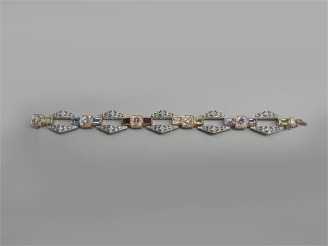 Armband mit Diamant- und Steinbesatz