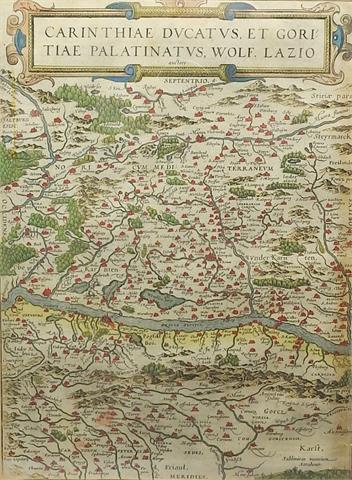 Landkarte von Kärnten aus dem 16. Jahrhundert