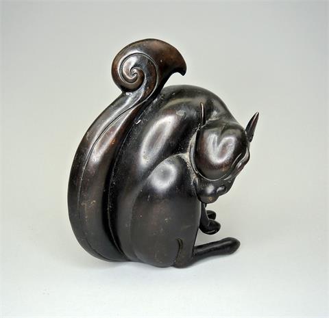 Japanische Bronzefigur Meerkatze