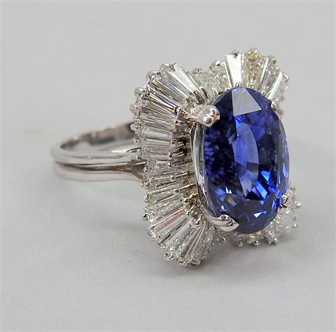 Außergewöhnlicher, großer Saphir-Diamant-Ring