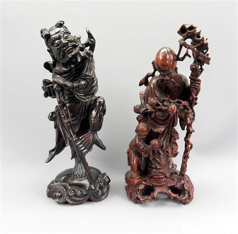 Paar chinesische Holzfiguren