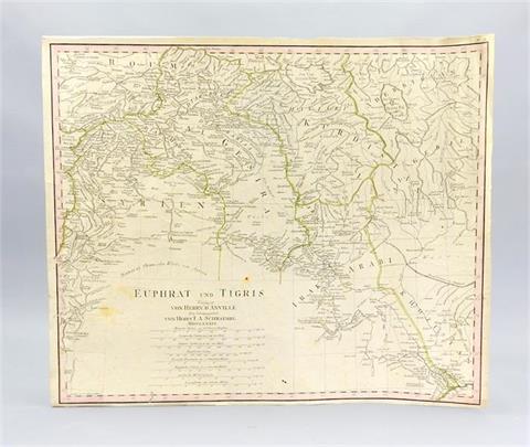 Karte "Euphrat und Tigris" von D'Anville und F. A. Schraembl