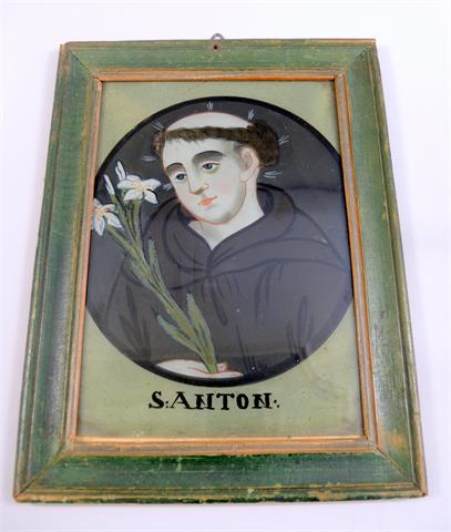 Hinterglasbild des Heiligen Antonius
