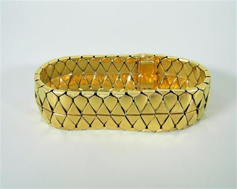 Goldenes Armband mit wappenförmigen Gliedern