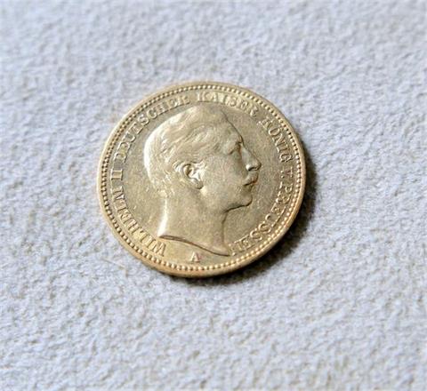 Goldmünze, 20 Reichsmark Kaiser Wilhelm II. von Preußen