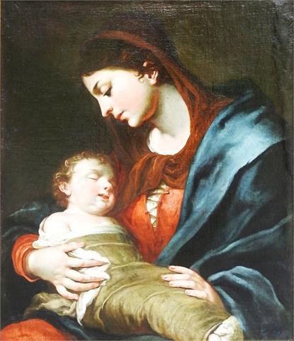 Meisterliches Gemälde der Maria mit dem Jesuskind