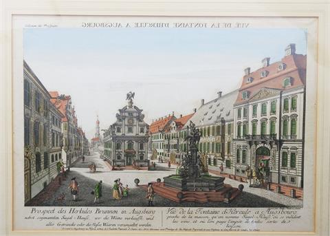 Konvolut von sieben Stadtansichten Augsburgs