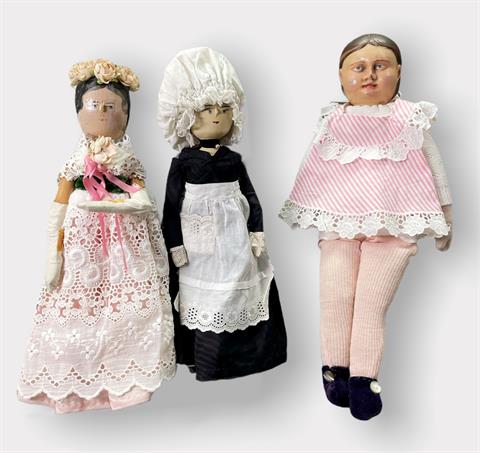 Konvolut von drei Puppen