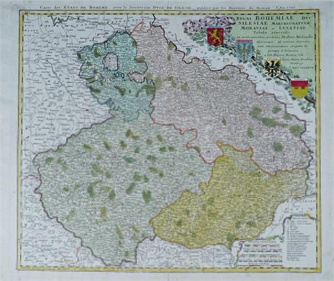 Karte des Königreichs Böhmen, Schlesien, Mähren, Lausitz