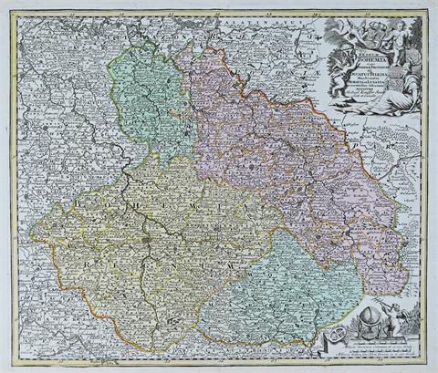 Karte Böhmens und angeschlossener Gebiete