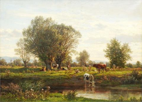 Wilhelm Kühling, Landschaft mit weidenden Kühen