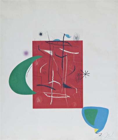 Joan Miró, Abstrakte Komposition in Rot und Grün